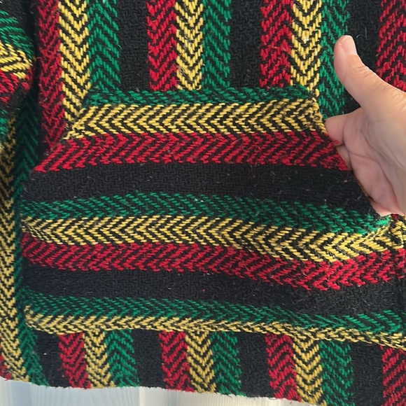 Baja Joe Striped Men's Hoodie Sweater - Red, Green, Yellow - Picture 2 of 5